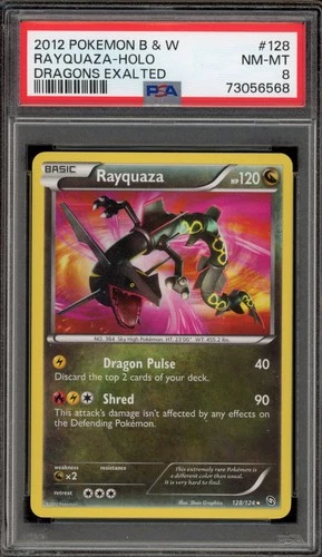Pokemon Rayquaza Dragons Exalted Holo Secret Rare #128 PSA 8