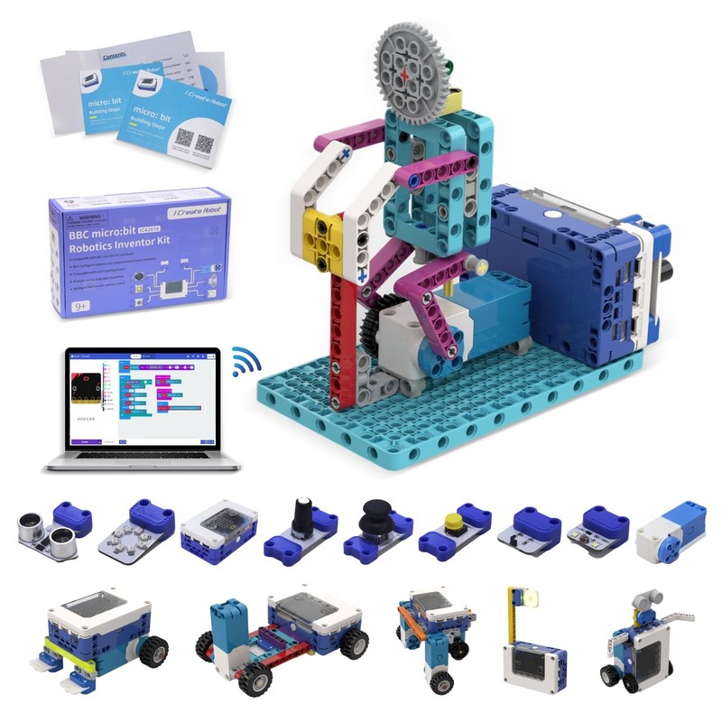 Coding Robot Kit, 10-in-1 BBC Micro:bit Robotics Invertor Kit, Educational St...