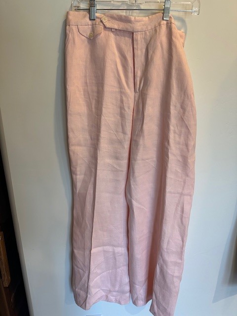 Vintage Lauren Light Pink Lined Linen Dress Pants Size 14