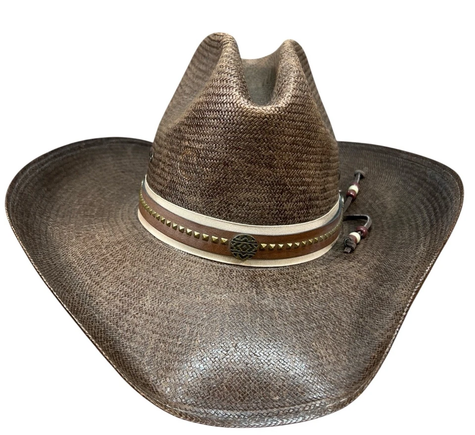 Sombrero Western Charlie 1 Caballo 7 1/8 20xxxShantung Panamá Paja Marrón Foto 3 de 4