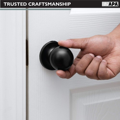 Ilyapa Durchgangstürknauf für Flur/Schrank - Kugel, schwarz matt - schlüssellos - 10er Pack - Bild 3 von 7