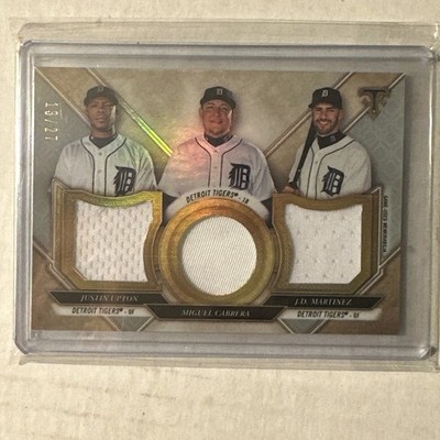 2017 Topps Triple Threads Miguel Cabrera JD Martinez J.Upton GU Jersey /27 Holo