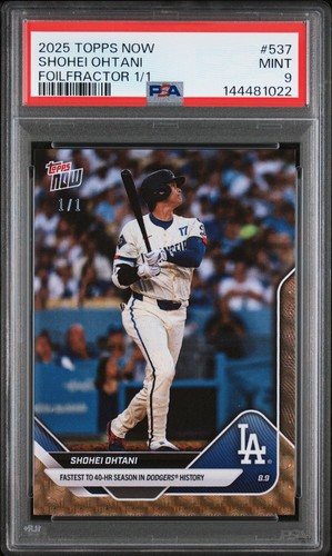 2025 TOPPS NOW FOILFRACTOR 1/1 #537 SHOHEI OHTANI 1/1 PSA 9