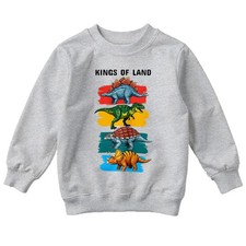 Kings Of Land Dinosaurs Animals Kids Sweatshirt Graphic Children Creature Jumper