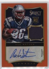 2014 Panini Select Jerseys Orange Prizm /35 Asa Watson #240 Rookie Auto RC