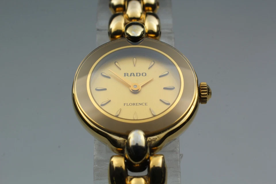 [Casi COMO NUEVO] RADO Florence 153.3665.2 20 mm cuarzo esfera dorada reloj pulsera para mujer Foto 3 de 4