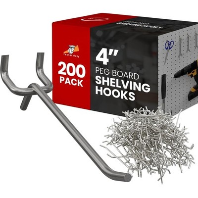 200 PC PEG Board Hooks 4 inch Pegboard Hooks 4'' Length Wholesale Lot
