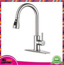 High Arc Kitchen Sink Faucet Pull Down Sprayer Stainless Steel 1 or 3 Hole