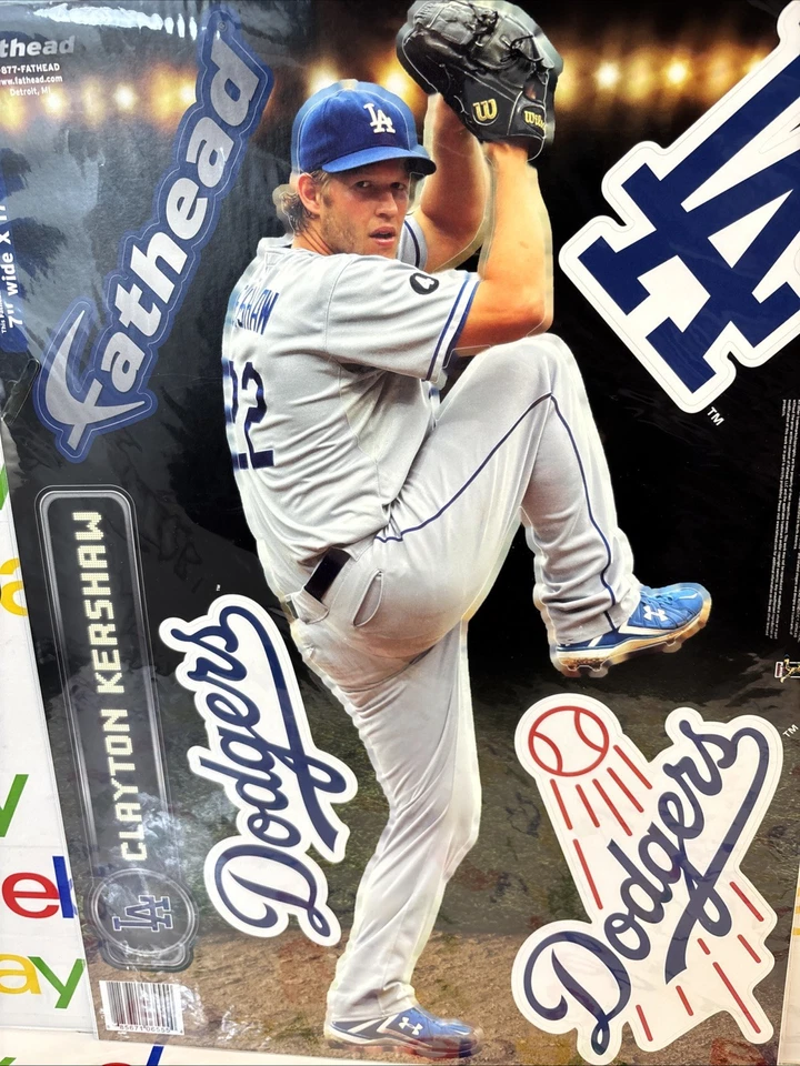 CLAYTON KERSHAW LA Dodgers Fathead 17”x7” Reusable Wall Decal 6 Total-New In Pak - Image 2 of 4