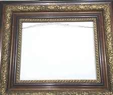 Antique Victorian Oak Wood Picture Frame Ornate Fit18x22 Gold Gesso Leaves/acorn