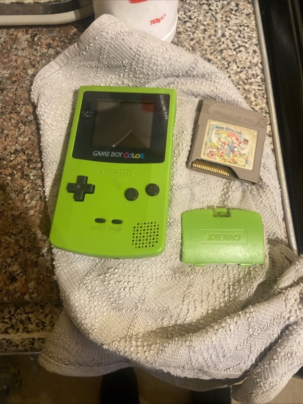 Nintendo Game Boy Console Kiwi Green With Marioland 2 Game - Tested & Working