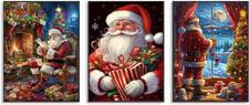 3 Pack Diamond Art Kits for Adults, Christmas Diamond Painting Kits for Beginner