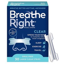 Breathe Right Extra Strength Nasal Strips 30ct Clear Snoring Relief