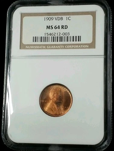 1909 VDB 1C NGC MS 64 RD LINCOLN Cent #7323