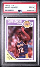 1989 Fleer #77 Magic Johnson Card PSA 10 HOF Los Angeles Lakers Legend