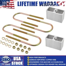 Universal Leaf Spring Lowering Block Kit 4" Drop with U-Bolts & Hardware