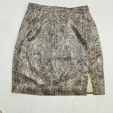 Rina Rossi Mini Skirt Vintage Satin Pencil Rayon Python Print Slit 90 Mob Wife 6