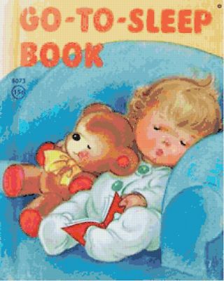 Vintage Go To Sleep Book Handmade Counted Cross-Stitch Pattern Chart