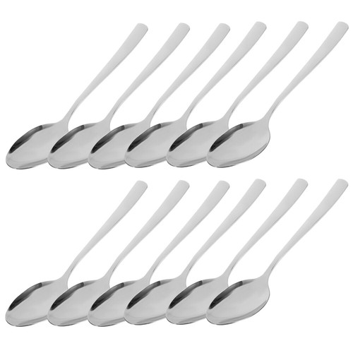 12 Pcs Stainless Steel Tablespoon Catering Serving Spoons Metal Dinner - Picture 8 of 12