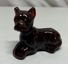 Vintage Red Ware Boxer Sog Figurine Pottery Collectible Animal