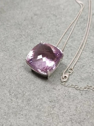 Staggering African Amethyst Gemstone 925 Sterling Silver Beautiful Pendant MK* - 第 5/8 張圖片