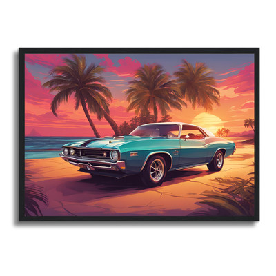 Auto Poster gerahmtes Wandbild Fahrzeug Man Cave Bild A4 - A1 Wohndeko Design