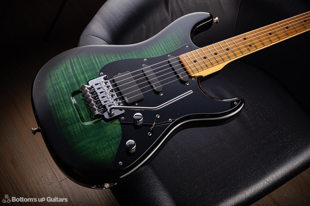 Valley Arts Custom Pro Green Burst 1P Flame Maple Body USA