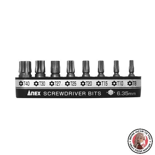 NEW ANEX Ultra Short Bit with Hex Lobe Holder, 8-Pack (T8/T10/T15/T20 ...