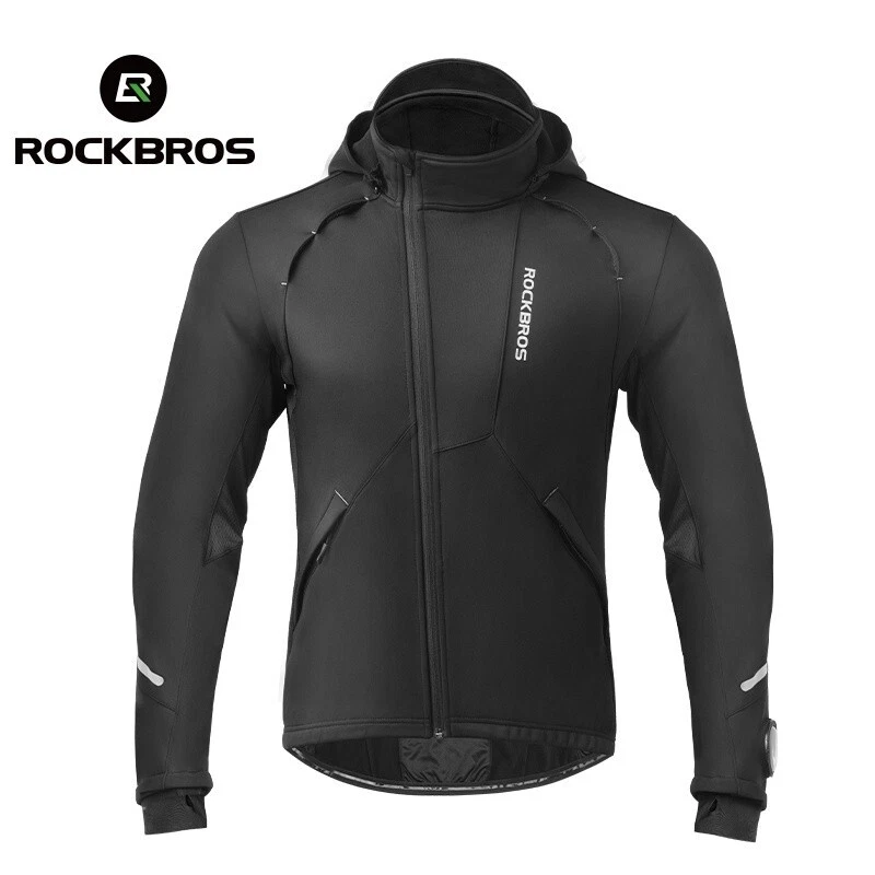 ROCKBROS Chaqueta Cálida para Bicicleta Invierno Lana Manga Larga A Prueba de Viento Deportes al Aire Libre Foto 4 de 4