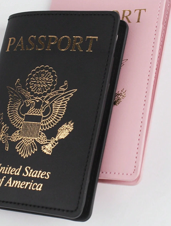 2 PIEZAS = 1 NEGRO Y 1 ROSA = Juego de soportes para pasaporte multicolor ~ Estados Unidos Foto 3 de 4