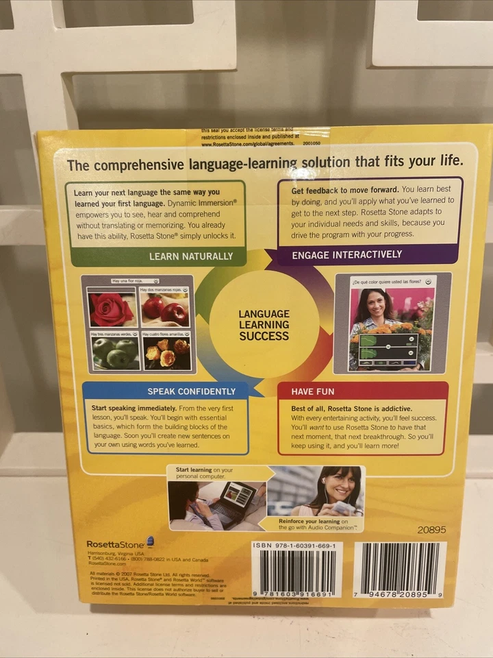 Brand New Rosetta Stone Espanol (Spain) Level 1&2 Software PC/Mac CD ROM Ver 3 - Image 2 of 4