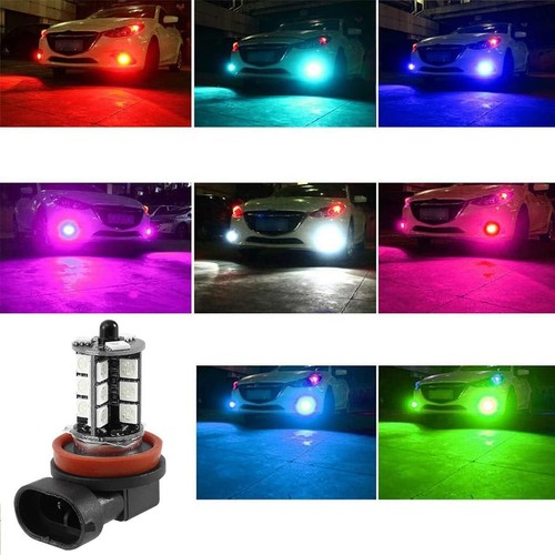Pair H11 H8 RGB Colourchange LED fog light bulbs remote control 12v headlight - Picture 8 of 10