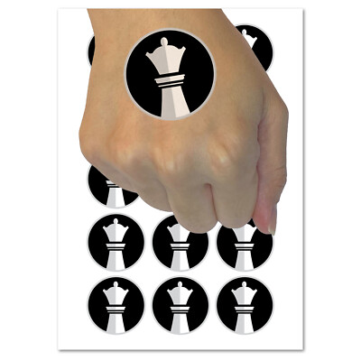 Chess Piece White Queen Temporary Tattoo Water Resistant Fake Body Art Set