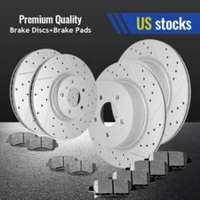 Front & Rear Drilled Brake Rotors + Ceramic Pads for 2009 - 2022 Nissan Maxima