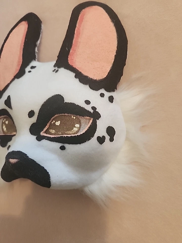 Máscara Therian - Conejo manchado blanco y negro - Nueva Foto 3 de 4