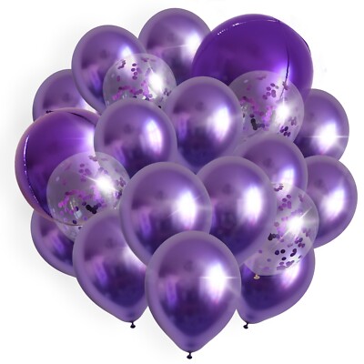 Luftballons Lila Türkis, 60 Stück Violett Konfett Produktbild-Vorschau 13