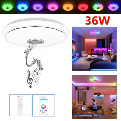 36W RGB LED Deckenlampe Deckenleuchte Dimmbar mit Bluetooth Lautsprecher APP FB