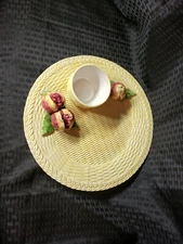 Mane Lion Platter Italian Fig Themed Ceramic Chip and Dip Italy EUC $125 retail