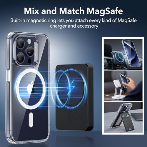 for Case, Compatible with MagSafe, Military-Grade iPhone 15 Pro Max Clear - Afbeelding 6 van 7