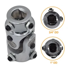 3/4DD x 1DD Steering Shaft U Joint Coupler Chrome Steering Column Couling