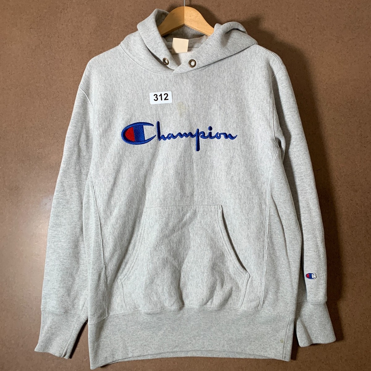 Champion Reverse Weave Hoodie Adult Size Large Grey Long Sleeve 