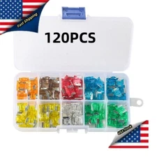 120PCS Low Profile Mini Car Fuse Auto Car Motorcycle SUV FUSES Kit APM ATM