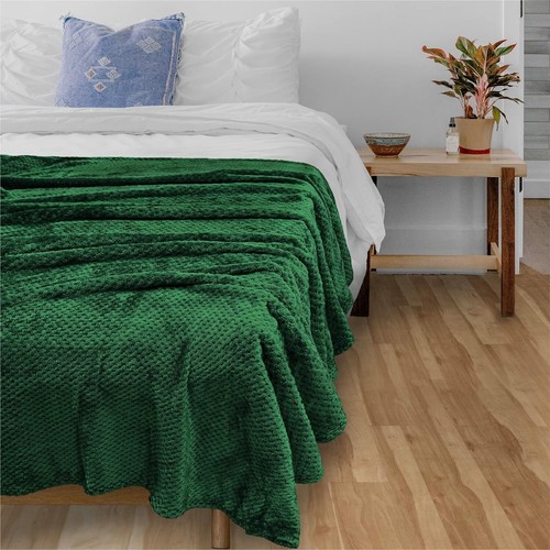 LUXURY POPCORN BLANKET FLEECE TRAVEL THROW SOFA BED WARM COSY SHERPA FAUX FUR - Picture 95 of 107
