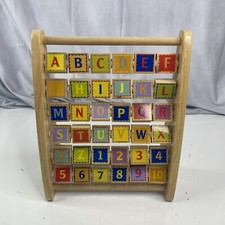Alphabet Abacus Kids Toy Double Sided Pictures Letters Educational Wooden Educo