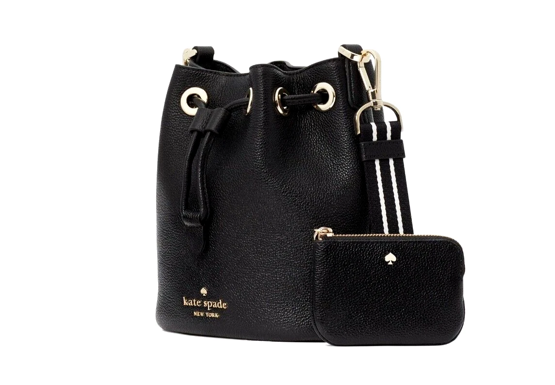 Kate spade black bucket bag deals