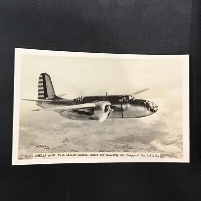 c 1944 Santa Monica California Douglas A-20 Fast Attack Bomber Plane Postcard
