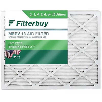Filterbuy 16x20x1 Pleated Air Filters, Replacement for HVAC AC Furnace (MERV 13)