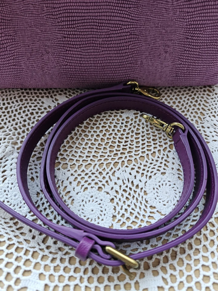 Cartera Cartera Cartera Fossil De Colección Y2K Sydney Magenta Púrpura Correa Desmontable Cierre con Cremallera Foto 2 de 4