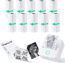 10 Rolls Print Pods Printing Paper, 57 X 25mm Inkless Self-Adhesive Printable St