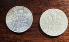 1946-P & S Roosevelt Dimes Set 10C Silver .900 AU Philadelphia Strike KM#198